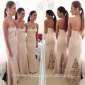 Wholesale Good Quality New Cheap Lace formal Long Sheath Mermaid Bridesmaid Dress With Long Trial LB29